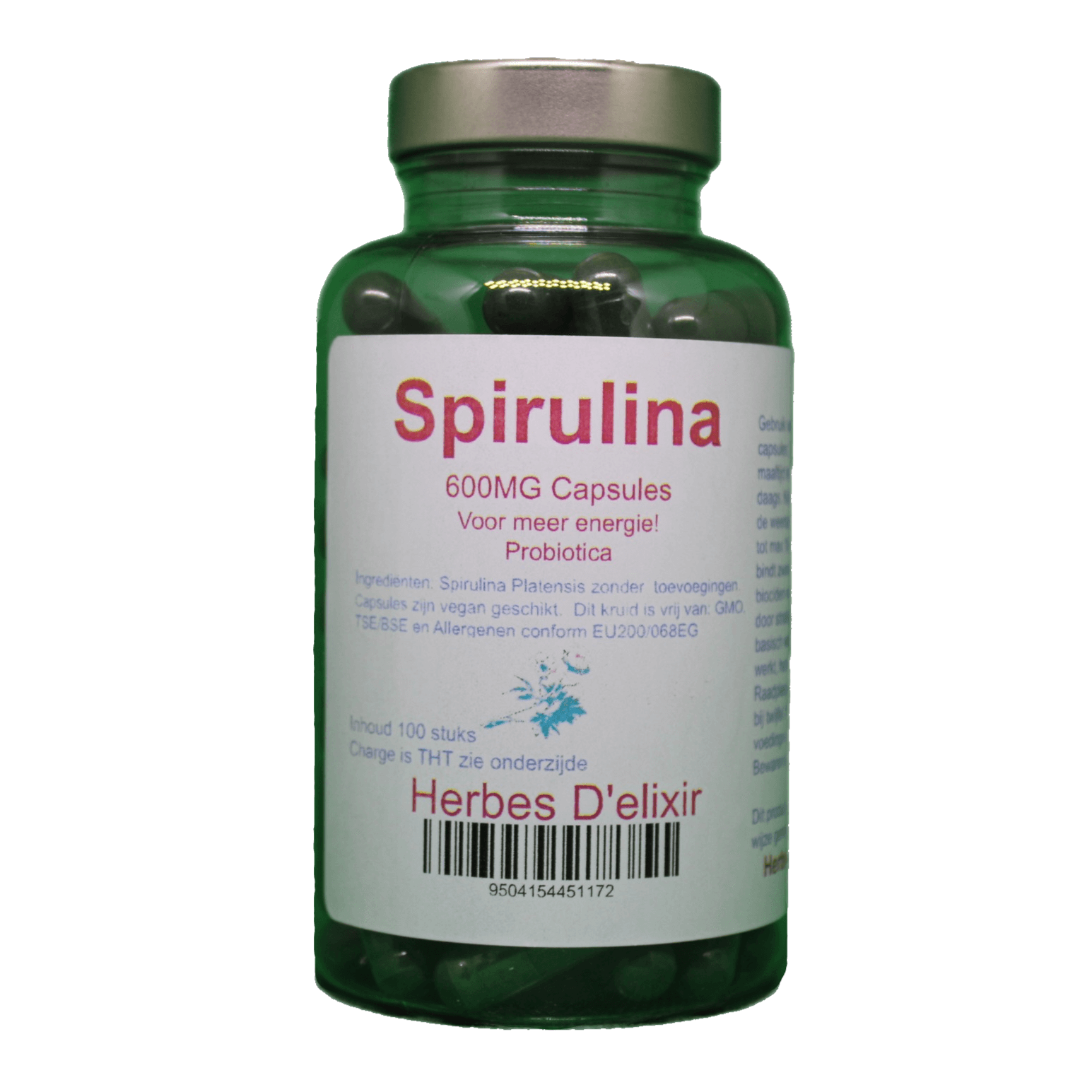 Spirulina 600mg capsules