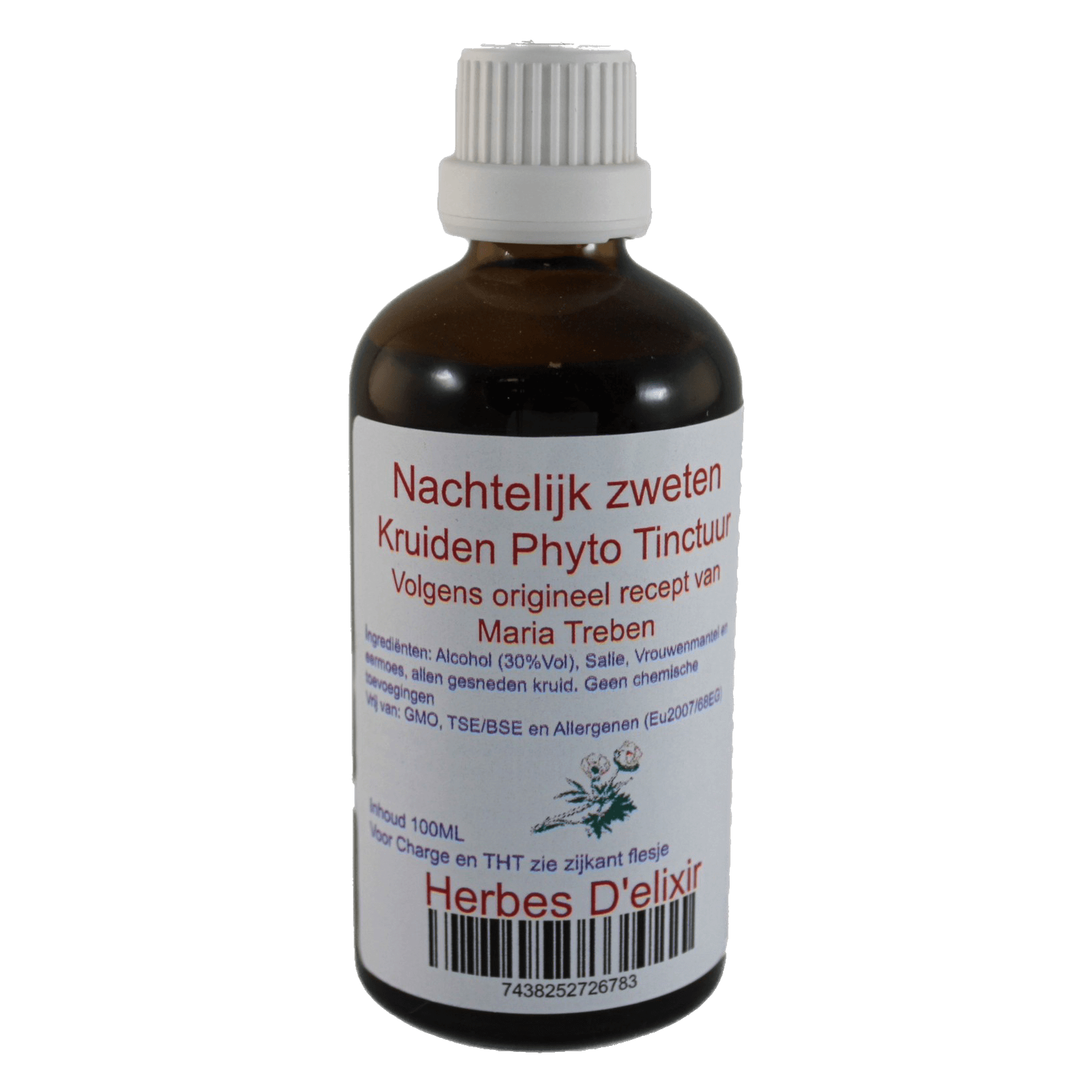 Nachtelijk zweten tinctuur - 100 ml - Herbes D'elixir