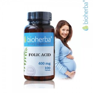 Folsäure / FOLIC ACID / 400mcg 100 Kapseln, (Vitamin B9) , schwangere Frau, Bioherba
